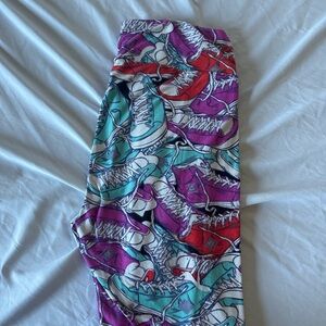 LuLaRoe Multicolor Sneakers Print Leggings TC Buttery soft!